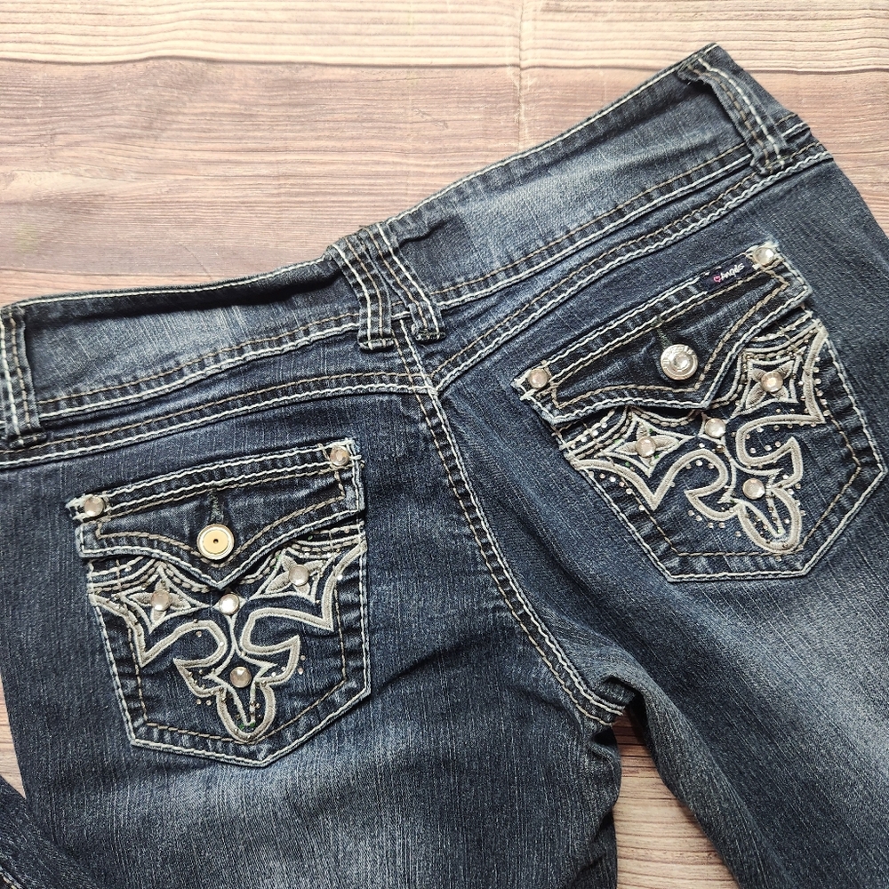 Angels Jeans Y2K 2000s Flare Super Low Rise Jeans - Picture 10 of 12